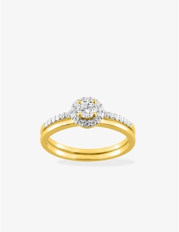 Bague plaqué or oxydes de...