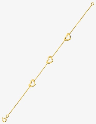 Bracelet motifs cœur plaqué or