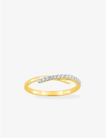 Bague plaqué or et oxyde de...