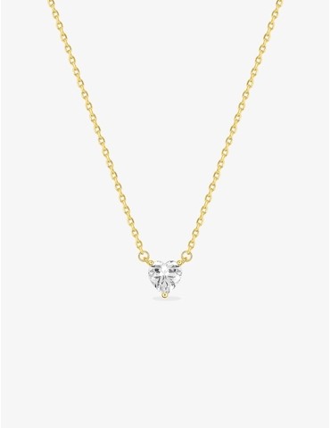 Collier cœur plaqué or,...
