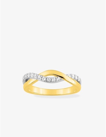 Bague torsadée plaqué or...