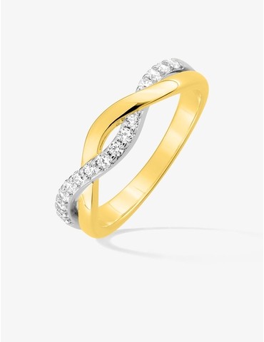Bague torsadée plaqué or...