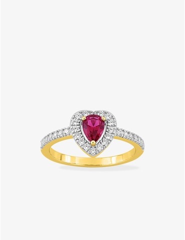 Bague cœur plaqué or,...