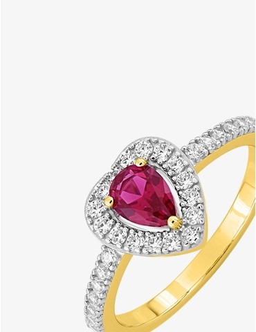 Bague cœur plaqué or,...
