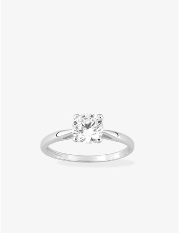 Bague solitaire en argent...