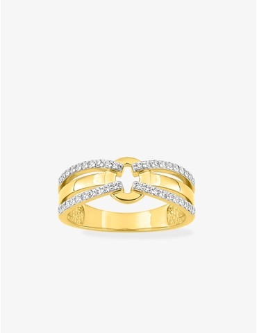 Bague en plaqué or oxyde...