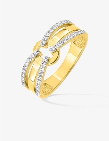 Bague en plaqué or oxyde...