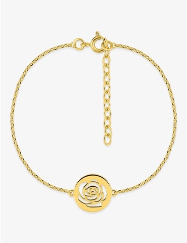 Bracelet plaqué or jeton rose