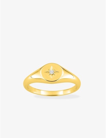 Bague en plaqué or et oxyde...