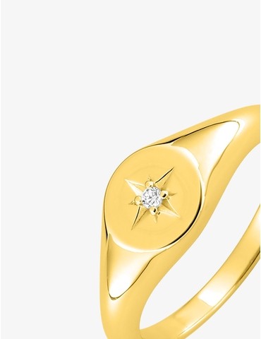 Bague en plaqué or et oxyde...