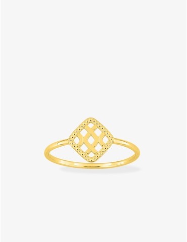 Bague en plaqué or motif...