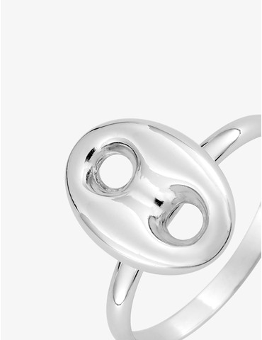Bague en argent gris rhodié...