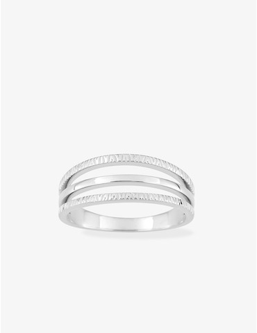 Bague en argent gris rhodié...