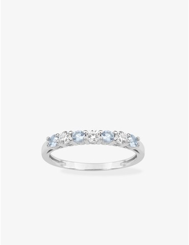 Bague en argent gris rhodié...