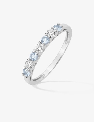 Bague en argent gris rhodié...