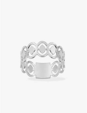 Bague géométrique argent...