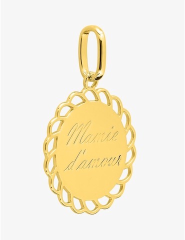 Pendentif plaqué or ronde...