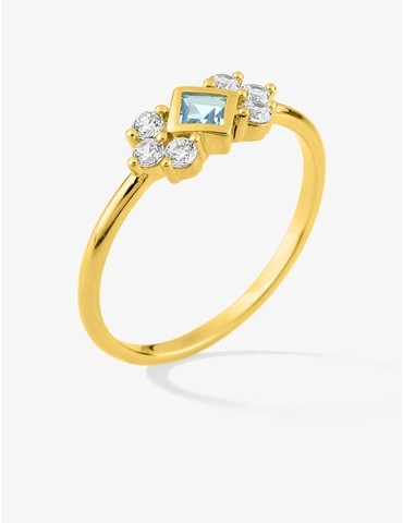 Bague plaqué or oxydes de...