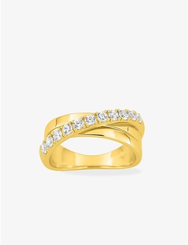 Bague plaqué or entrecroisé...