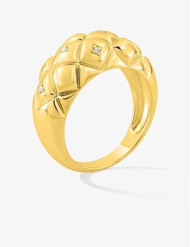 Bague plaqué or motif...
