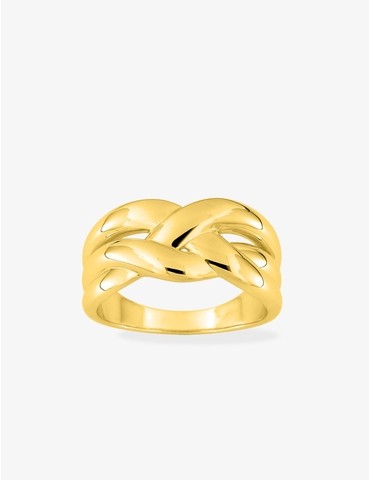 Bague plaqué or design tressé