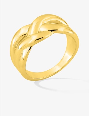 Bague plaqué or design tressé