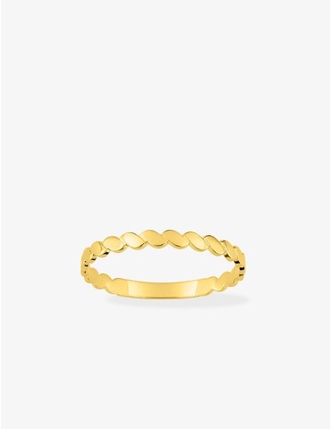 Bague plaqué or design torsadé