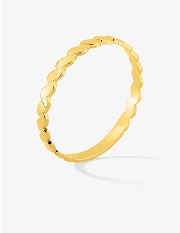 Bague plaqué or design torsadé