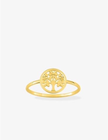 Bague plaqué or arbre de...