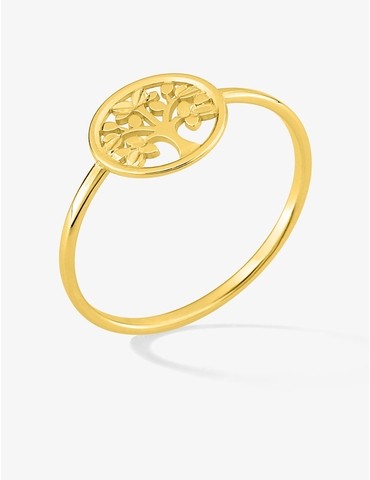 Bague plaqué or arbre de...
