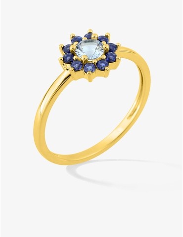 Bague plaqué or motif fleur...