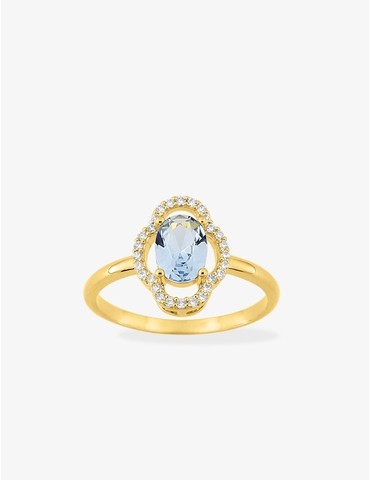 Bague plaqué or oxydes de...