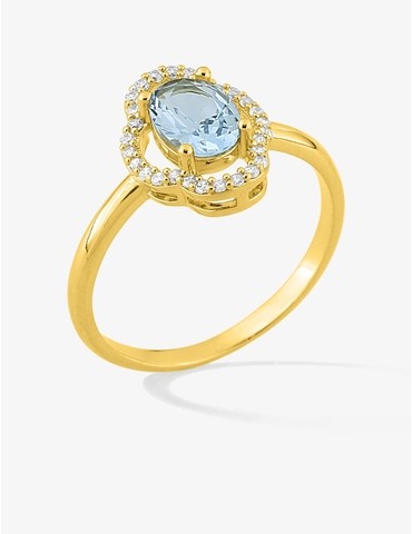 Bague plaqué or oxydes de...