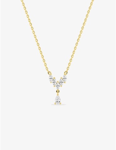 Collier plaqué or avec six...