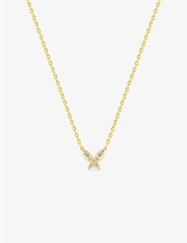 Collier papillon plaqué or...