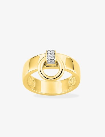 Bague plaqué or et rhodium...