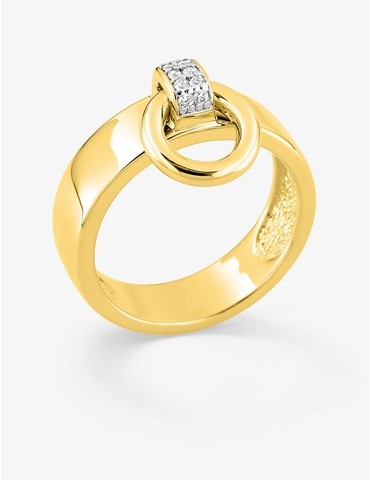 Bague plaqué or et rhodium...