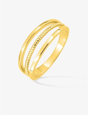 Bague trois brins plaqué or