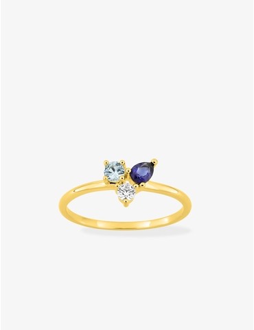 Bague plaqué or et oxydes...