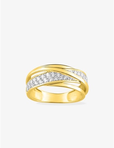 Bague plaqué or et rhodium...