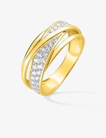 Bague plaqué or et rhodium...