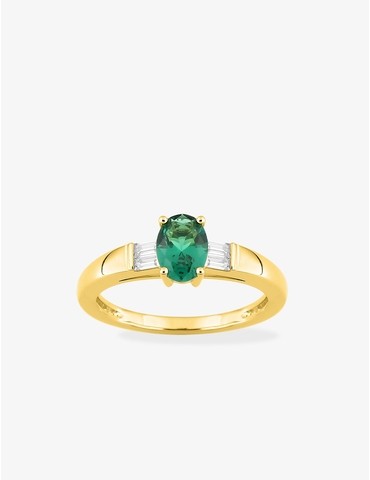 Bague solitaire accompagné...