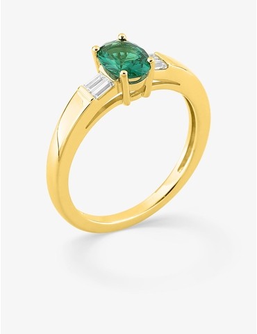 Bague solitaire accompagné...