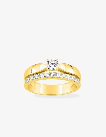 Bague solitaire plaqué or...