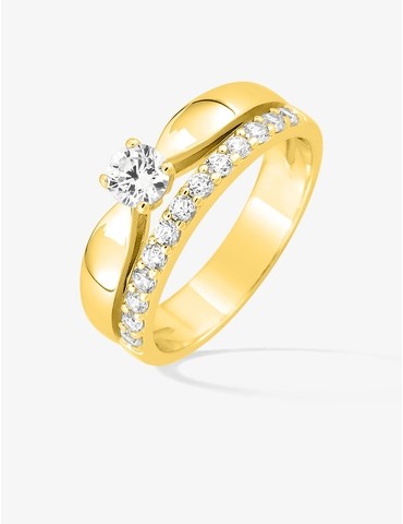 Bague solitaire plaqué or...