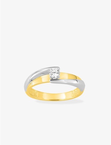 Bague en plaqué or bicolore...