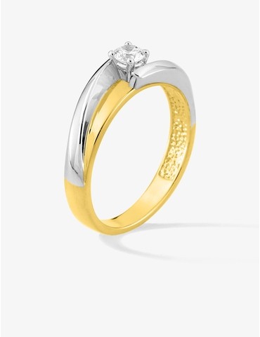 Bague en plaqué or bicolore...