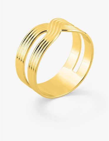 Bague plaqué or motif...