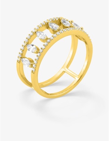 Bague double anneau plaqué...