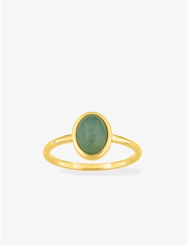 Bague plaqué or, aventurine...